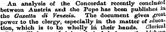 An analysis of the Concordat recently co...