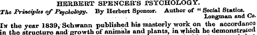 HERBERT SPENCER'S JPSYCHOLOGY. The Princ...