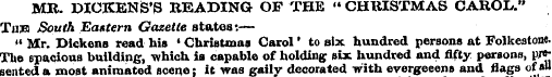 MR. DICKENS'S BEADING OF THE " CHKISTMAS...