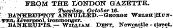 FBOM THE LONDON GAZETTE. Tuesday, Octobe...