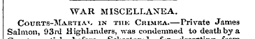WAR MISCELLANEA. Courts-Martial in tiik ...