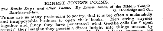 ERNEST JONES'S POEMS. THe Bat* n ^jnd ot...