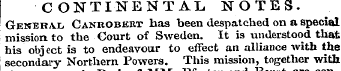 CONTINENTAL, NOTES. General Canrobert ha...