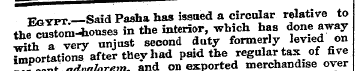 ttgypt—Said Pasha has issued a circular ...