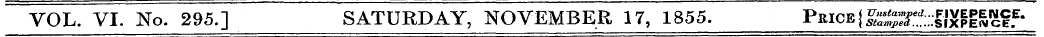 VOL. VI. No. 295.] SATURDAY, NOVEMBER 17...