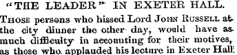 "THE LEADER'* IN EXETER HALL. Those pers...
