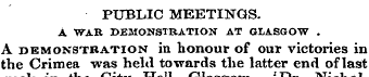 PUBLIC MEETINGS. A WAR DEMONSTRATION AT ...