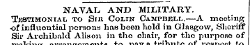 NAVAL AND MILITARY. Testimonial to Sir C...