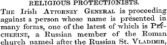 RELIGIOUS PROTECTIONISTS. The Irish Atto...