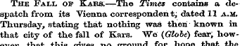 The Fall of Kars.—The Times contains a d...