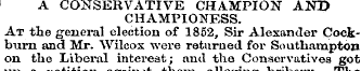 A CONSERVATIVE CHAMPION AND CHAMPIONESS....
