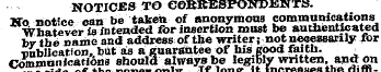 NOTICES TO CORRESPONDENTS. Kb notice can...