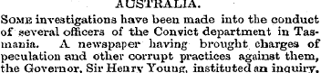 AUSTRALIA. Some investigations have been...