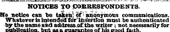 NOTICES TO JDOBBESPONDENTS. No notice ca...