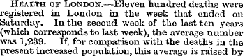 Hbaxth of London.—Eleven hundred deaths ...