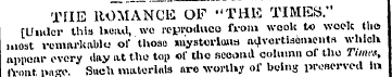 TflE ROMANCE OF "THE TIMES." [Under thia...