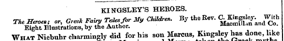 KItfGSLEY'S HEEOES. The Heroes; or, Gree...