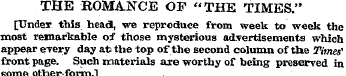 THE ROMANCE OF "THE TIMES." [Under this ...