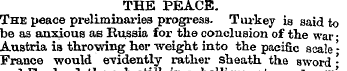 THE PEACE. The peace preliminaries progr...