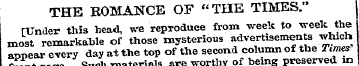 THE ROMANCE OF "THE TIMES." [Under this ...