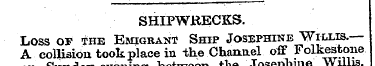 SHIPWRECKS. Loss of the Emigrant Ship Jo...