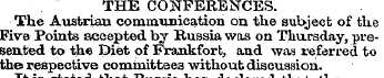 THE CONFERENCES. The Austrian communicat...