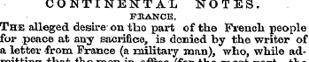 CONTINEN'TAL NOTES. FHANCE. The alleged ...