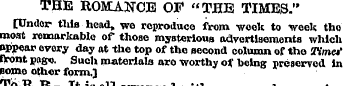THE ROMANCE OF "THE TIMES." [Under this ...