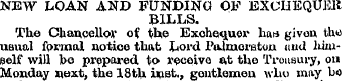 NEW LOAN AND FUNDING OF EXCHEQUER BILLS....