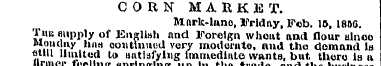 CORN MARKET. Mnrk-luno, Ifrlday, F«b. 15...