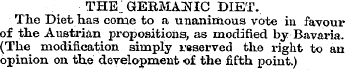 THE_ GERMANIC DIET. The Diet has conae t...
