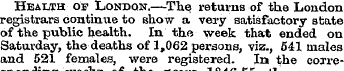 Heauth of London.—The returns of the Lon...