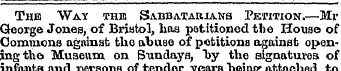The Way the Sa.bbataria.ns Petition.—Mr ...