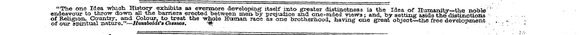 "The one Idea which History- exhibits as...