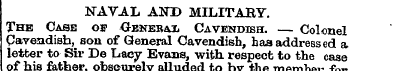 NAVAL AND MILITARY. The Case ob> Oenebax...