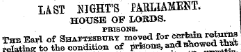 LAST EIGHT'S PARLIAMENT. HOUSE OF LORDS....