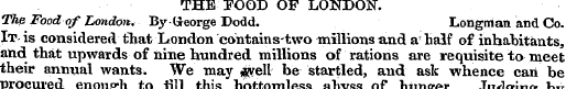 THE POOD OF LONDON". The Food of London....