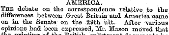 AMERICA. The debate on the correspondenc...