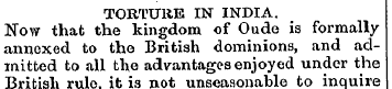 TORTURE IN INDIA. Now that the kingdom o...