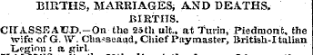 BIRTHS, MARRIAGES, A.ND DEATHS. BIRTHS. ...