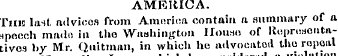 AMERICA. Tine last, advices from America...