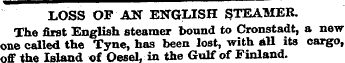 LOSS OF AN ENGLISH STEAMER. The first En...