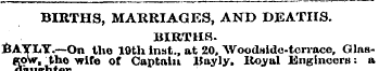 BIRTHS, MARRIAGES, AND DEATHS. BIRTHS. B...