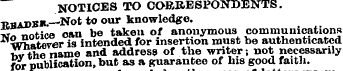 NOTICES TO CORRESPONDENTS. tmadbb.— Not ...