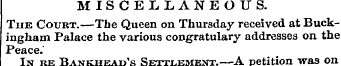 MISCELLANEOUS. The Court.—The Queen on T...