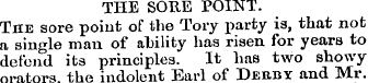 THE SORE POINT. The sore point of the To...