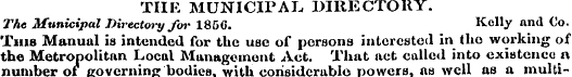 THE MUNICIPAL DIRECTORY. The Municipal D...
