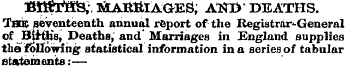 BIRTHS,, SiAItftlAGEg; ATSTV DEATHS. The...