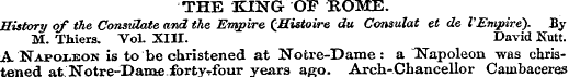 THE KING OF ROME. History of the Consula...