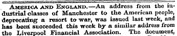 Ambuica and England.—An address from tho...